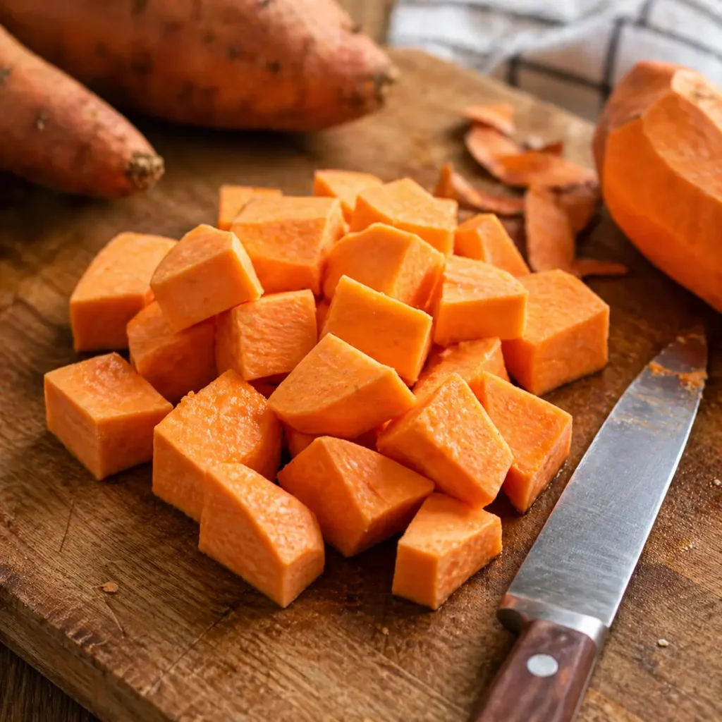 Gordon Ramsay Mashed Sweet Potatoes Recipe preparing sweet potatoes for mashing