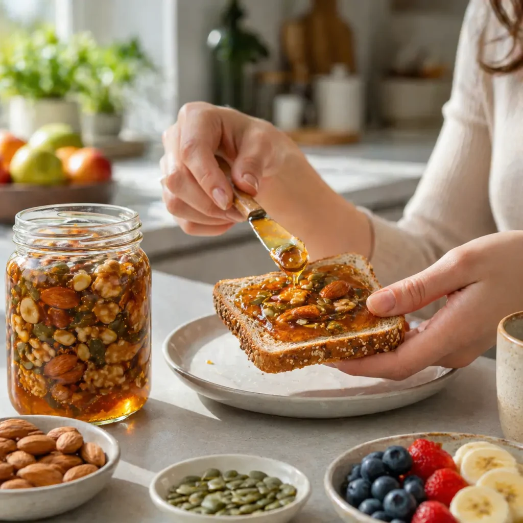 using honey recipe for brain on breakfast toast
