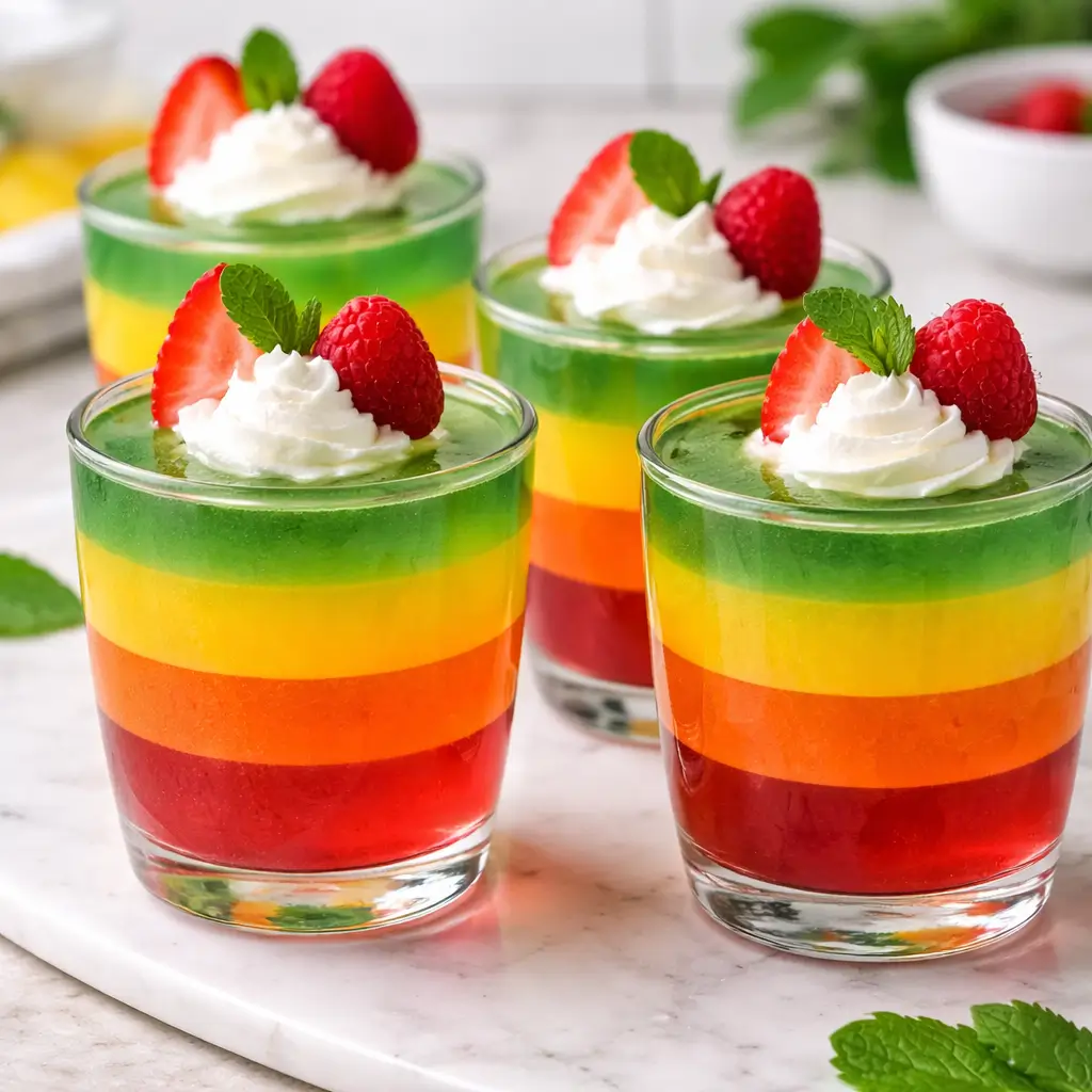 layered gelatin dessert