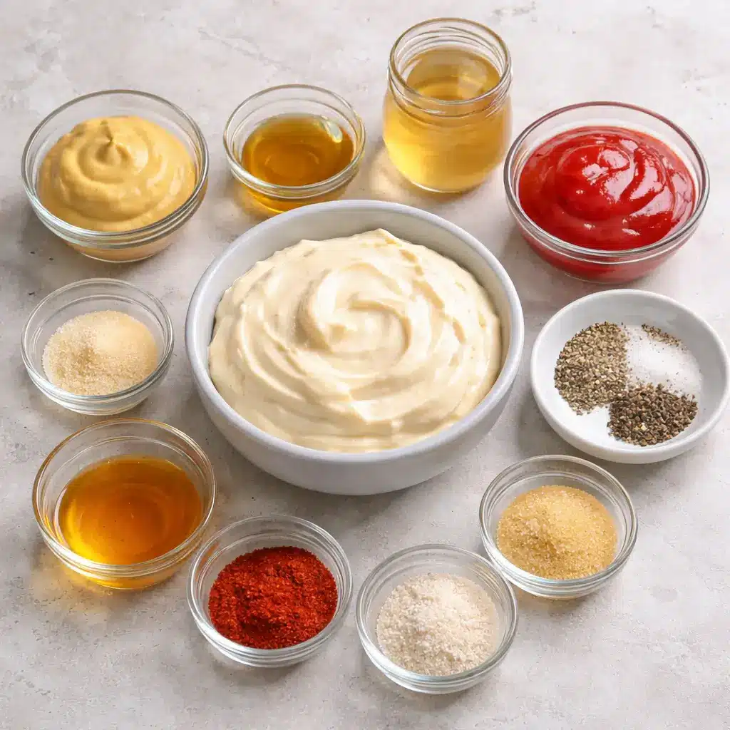 Ingredients for creamy pub sauce recipe