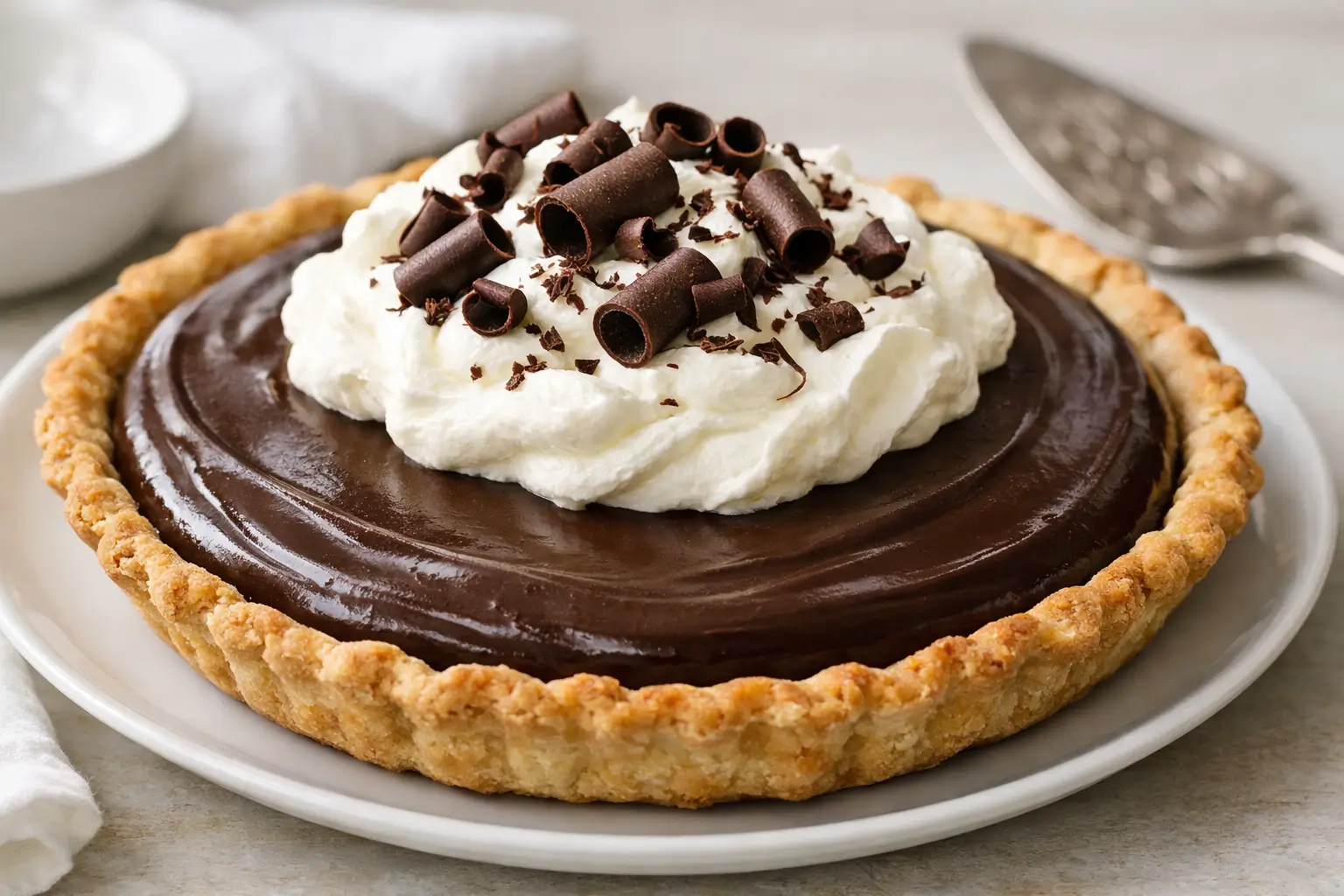 Ina Garten chocolate silk pie recipe finished dessert