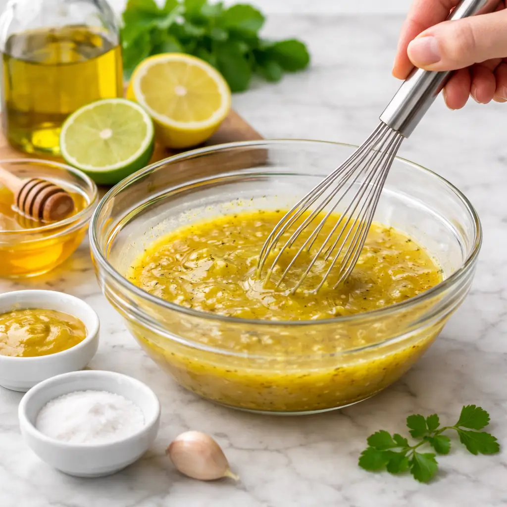 Mixing Zesty Sensation Salad Dressing Recipe