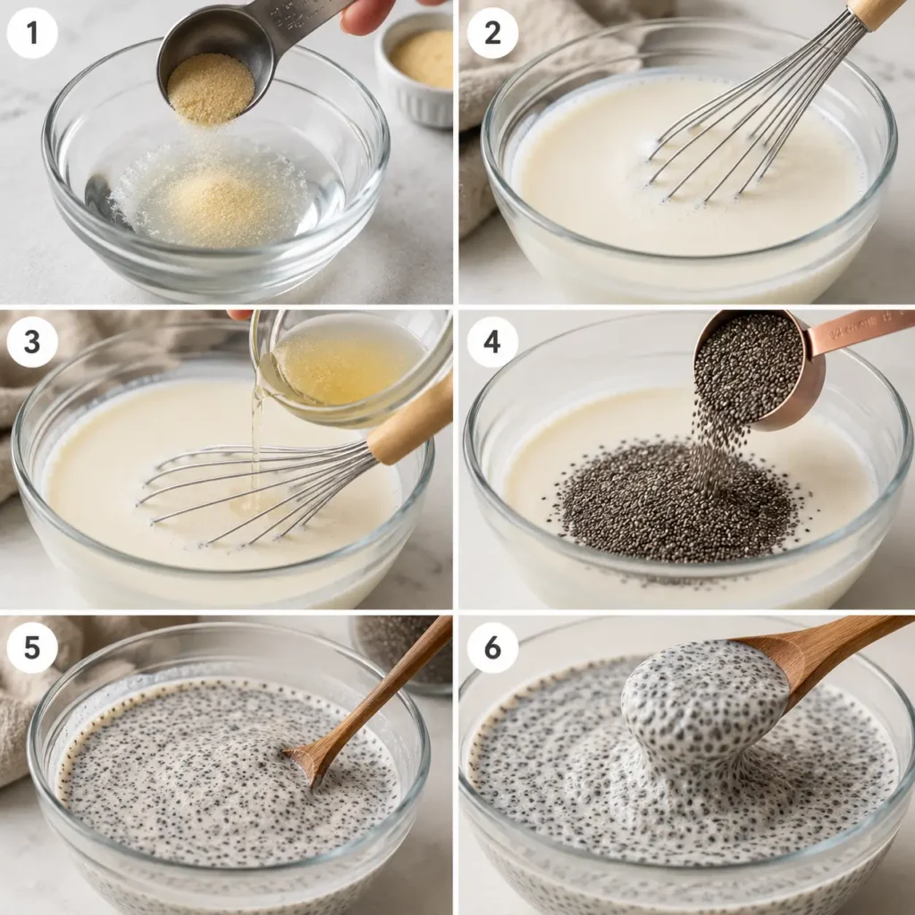 Mixing chia gelatin trick recipe