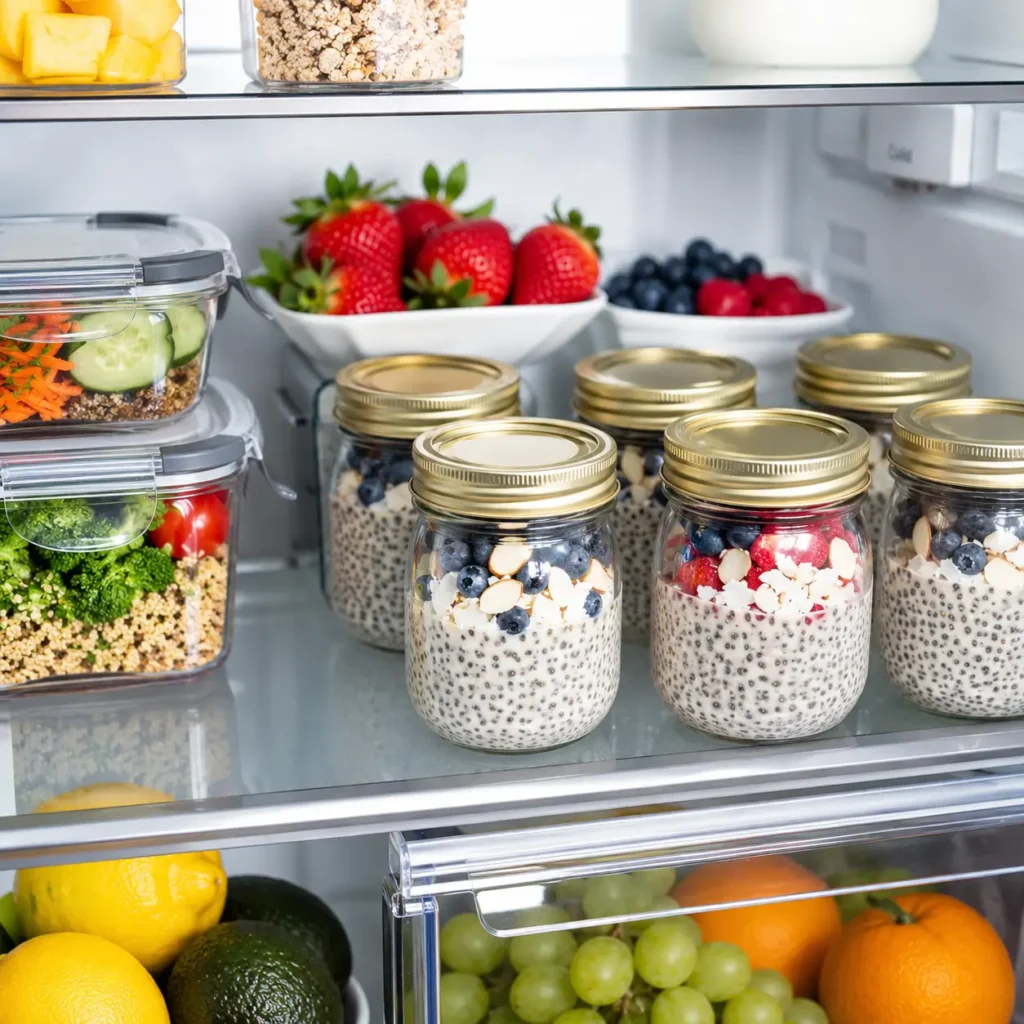Chia gelatin trick recipe meal prep jars