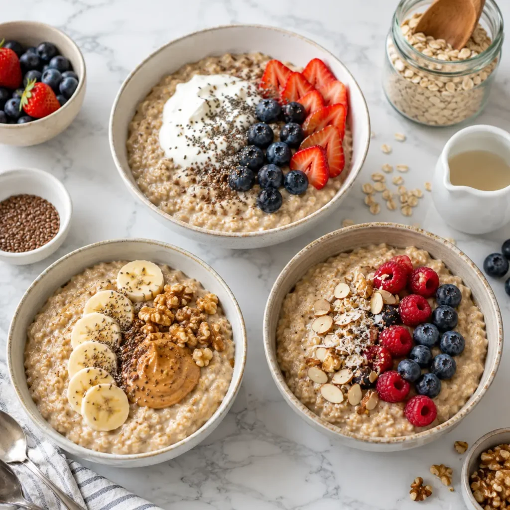Different oatmeal recipe variations.